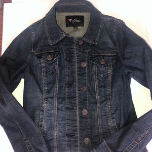 Guess Denim jean jacket size large dark wash